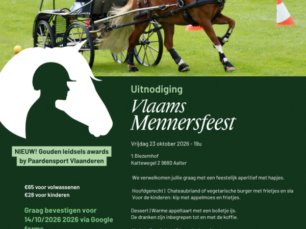 Mennen: Vlaams mennerfeest inschrijvingen